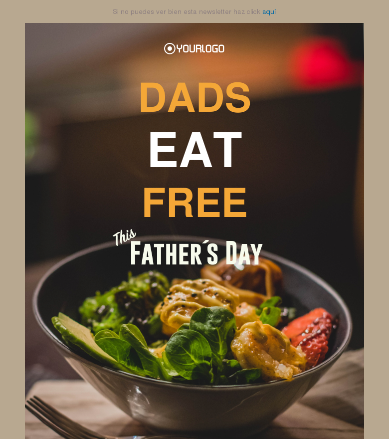 Fathers day menu